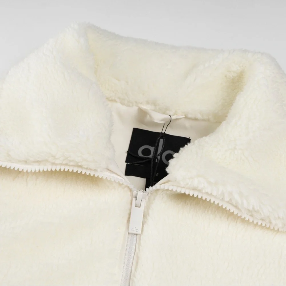 ALO Yoga Cream Teddy Sherpa Zip Jacket